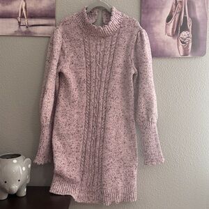 Janie and jack girls cable knit sweater dress size 7 purple lavender pre loved